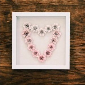 Handmade Flower Heart Shadow Box